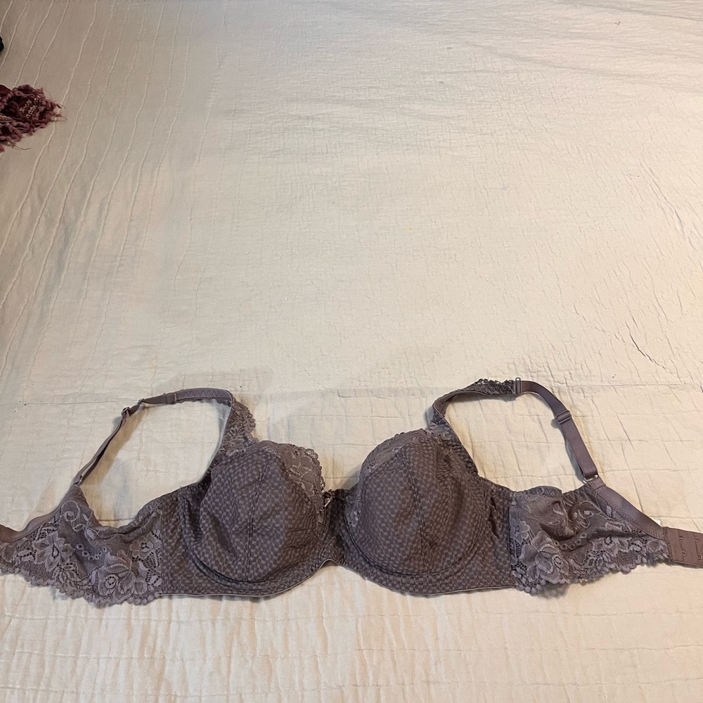 Brown lace unlined bra